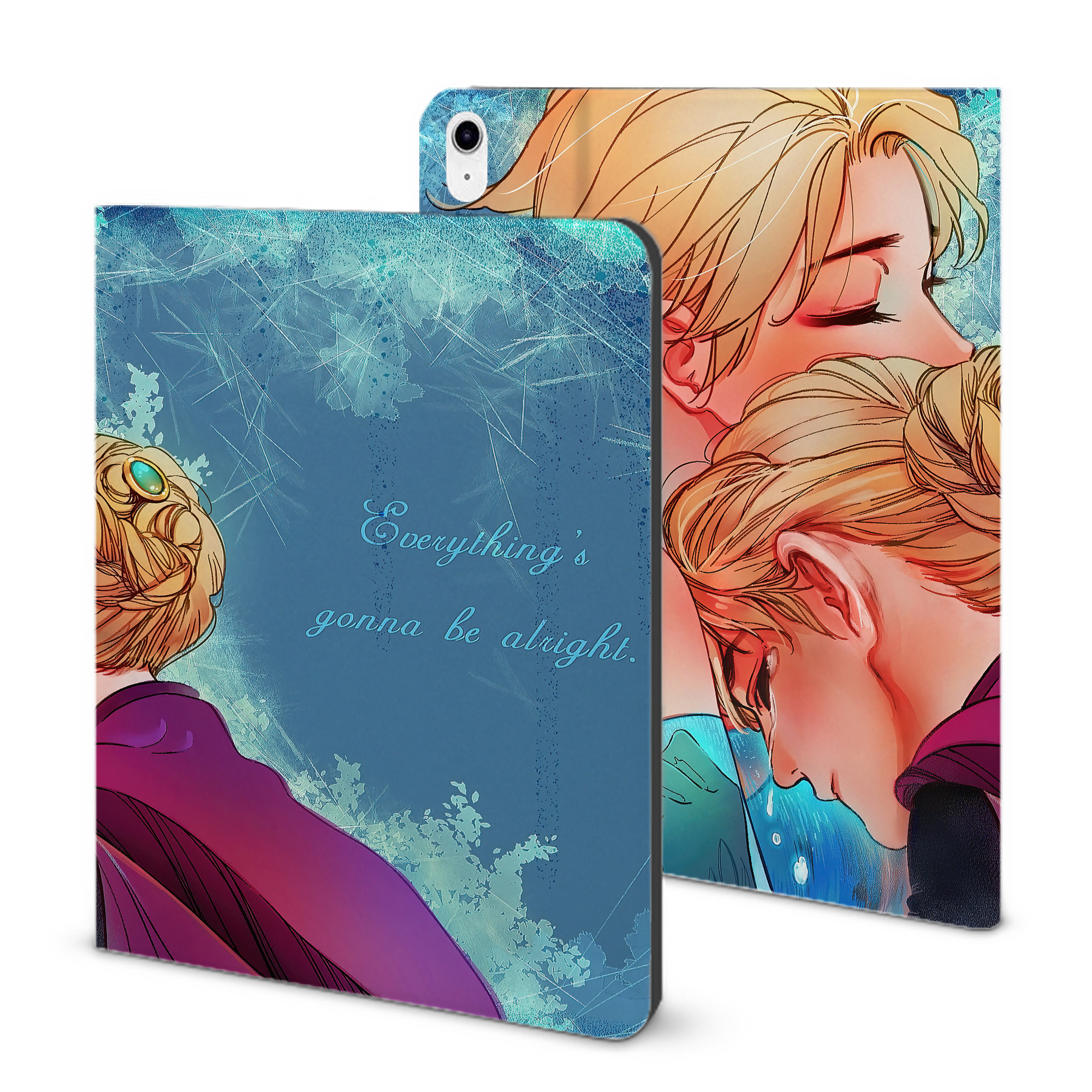 （画像用） アナと雪の女王 アンナ エルサ Frozen Anna Elsa IPad ケース ブック型 PUレザー TPU 耐衝撃 軽量 薄型 ペン収納なし 全面保護 IPad 各モデル対応